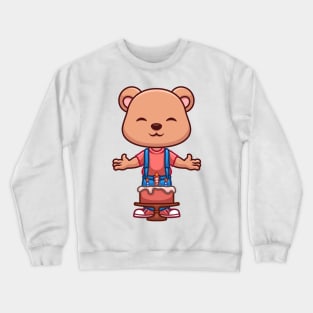 Birthday Bear Cute Cartoon Crewneck Sweatshirt